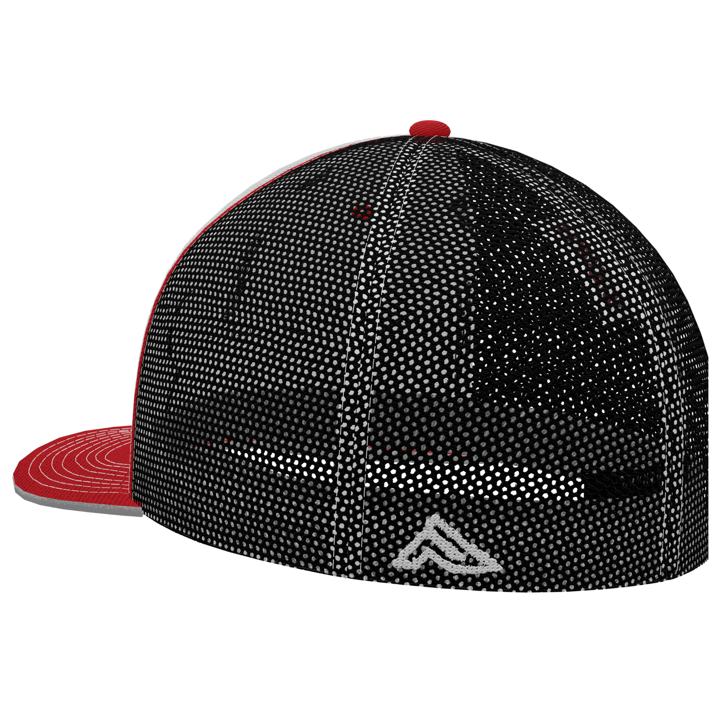 Pacific Headwear Mesh Back Fitted Hat - Red/White/Black