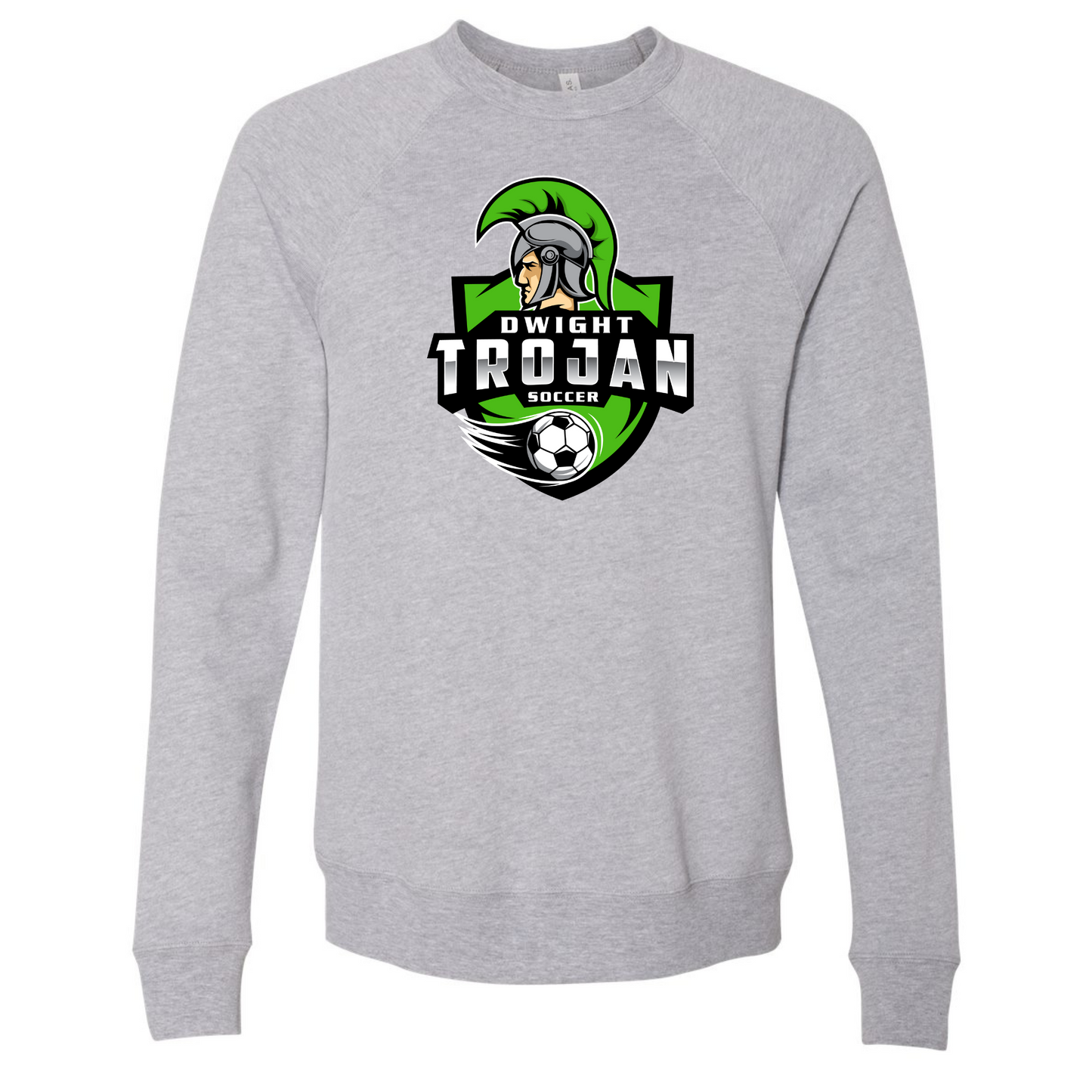 Trojan Soccer - Bella+Canvas Raglan Crewneck Sweatshirt