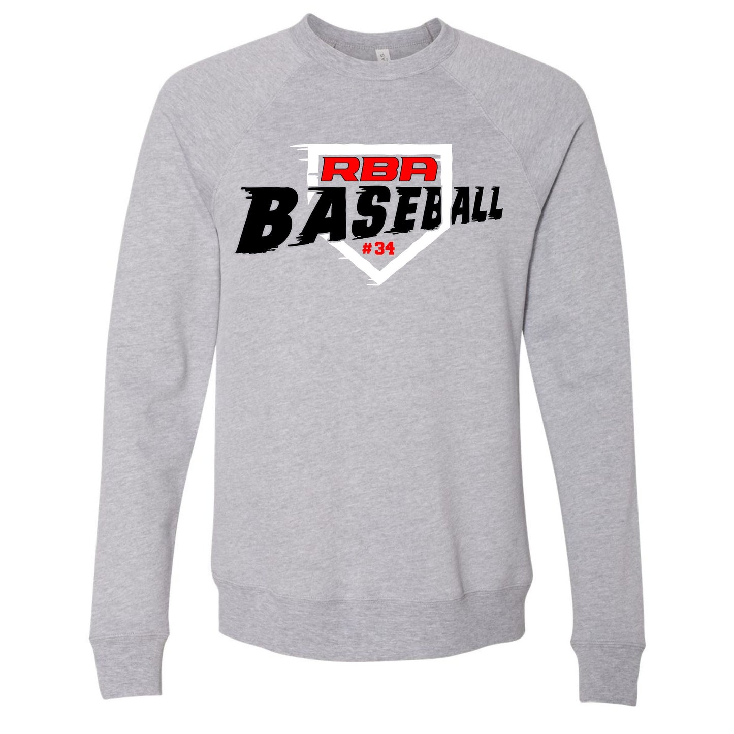 RBA Home Plate 2 Bella+Canvas Raglan Crewneck Sweatshirt