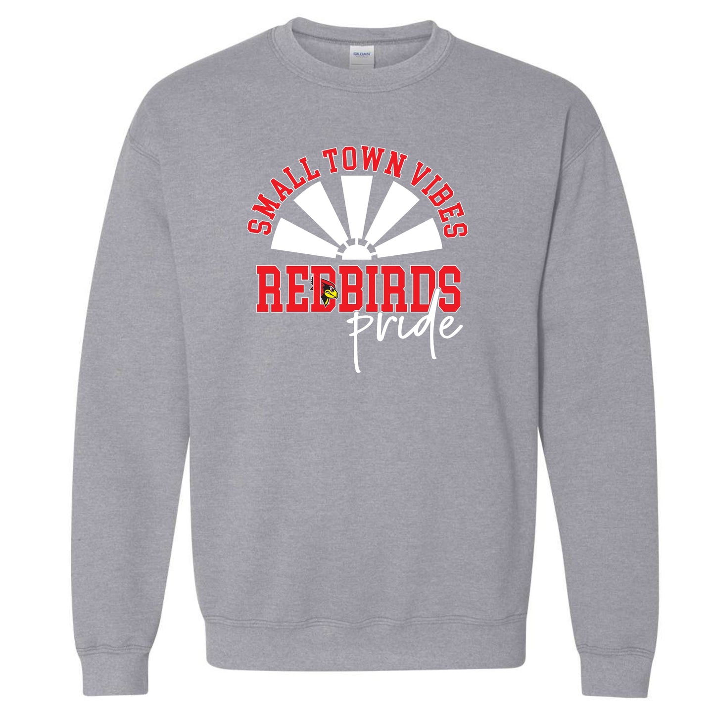 Small Town Vibes Gildan Crewneck Sweatshirt