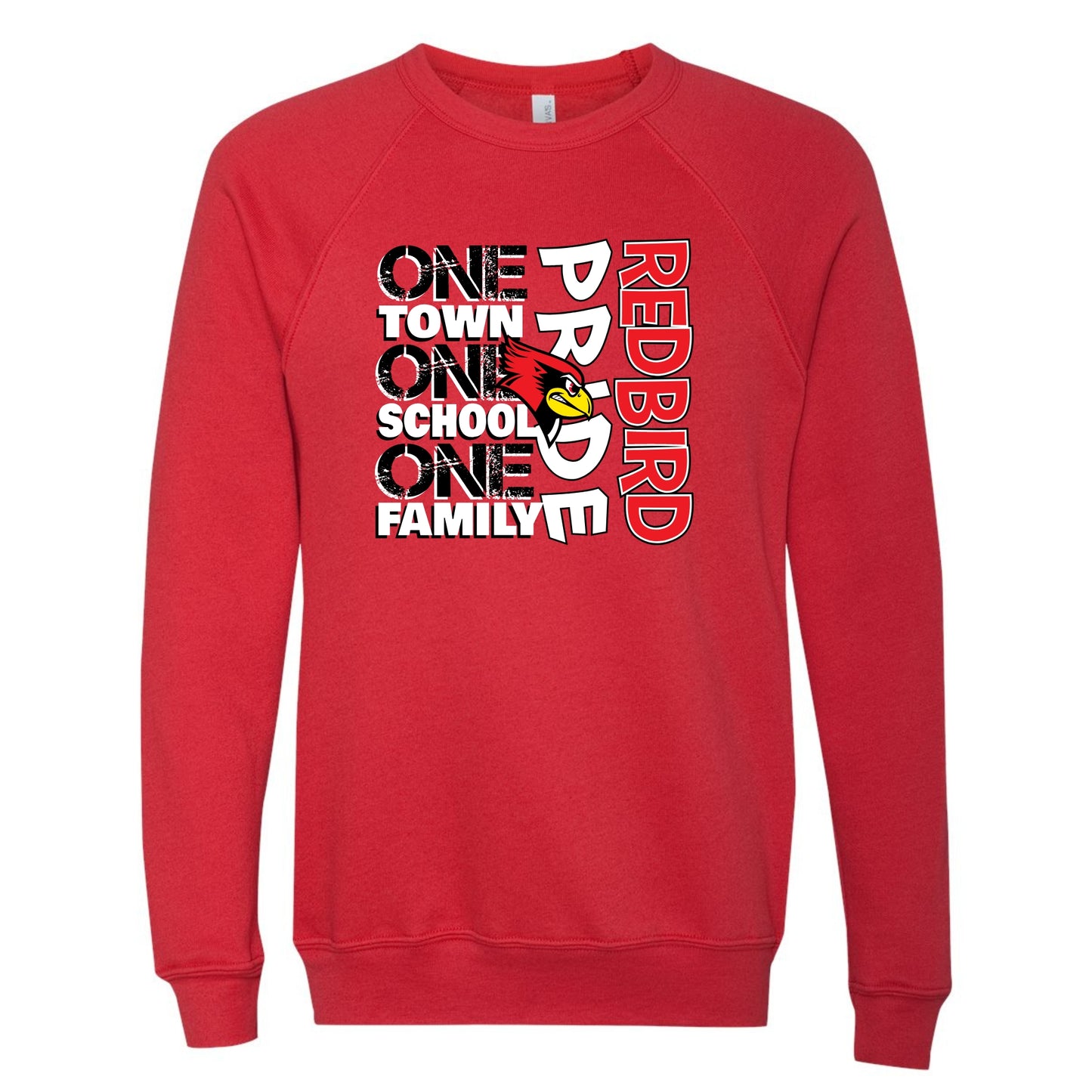Redbird Pride Bella+Canvas Raglan Crewneck Sweatshirt