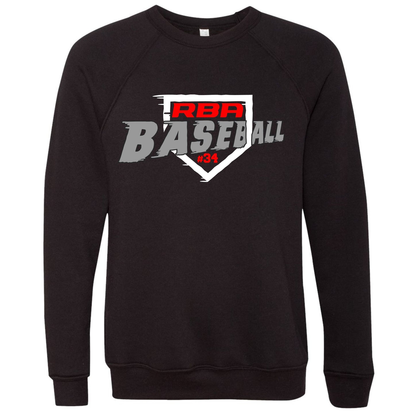 RBA Home Plate 2 Bella+Canvas Raglan Crewneck Sweatshirt