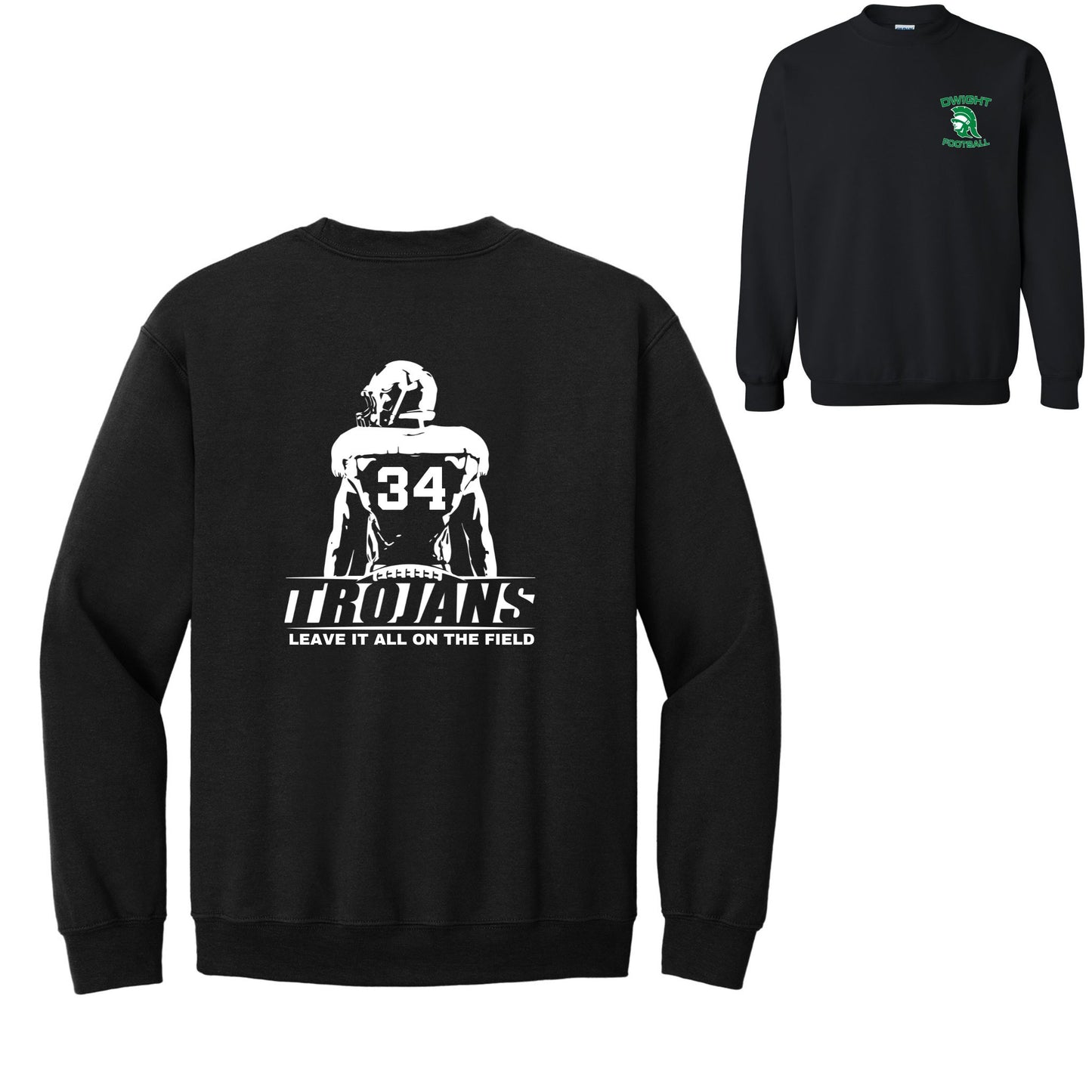 Customizable Trojan Football Gildan Youth Crewneck Sweatshirt