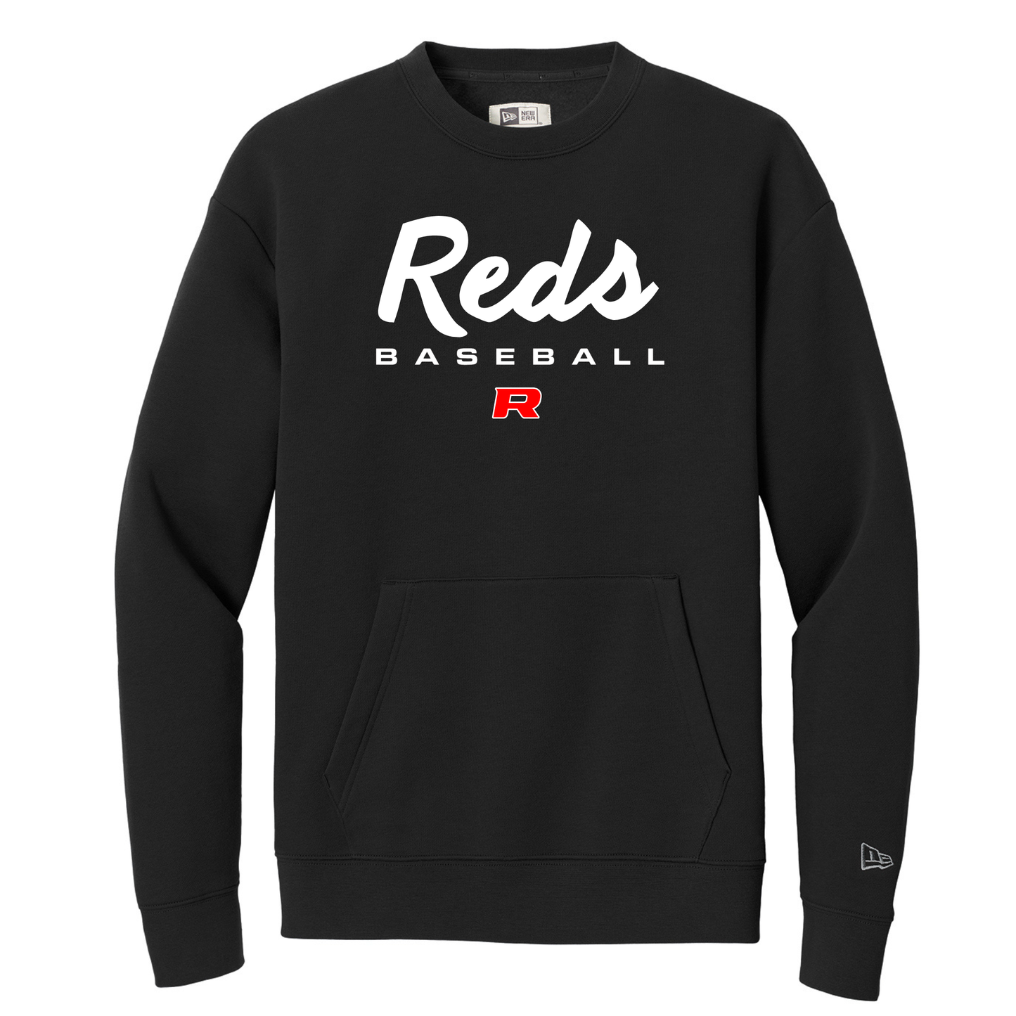 Reds Script New Era Heritage Pocket Crewneck