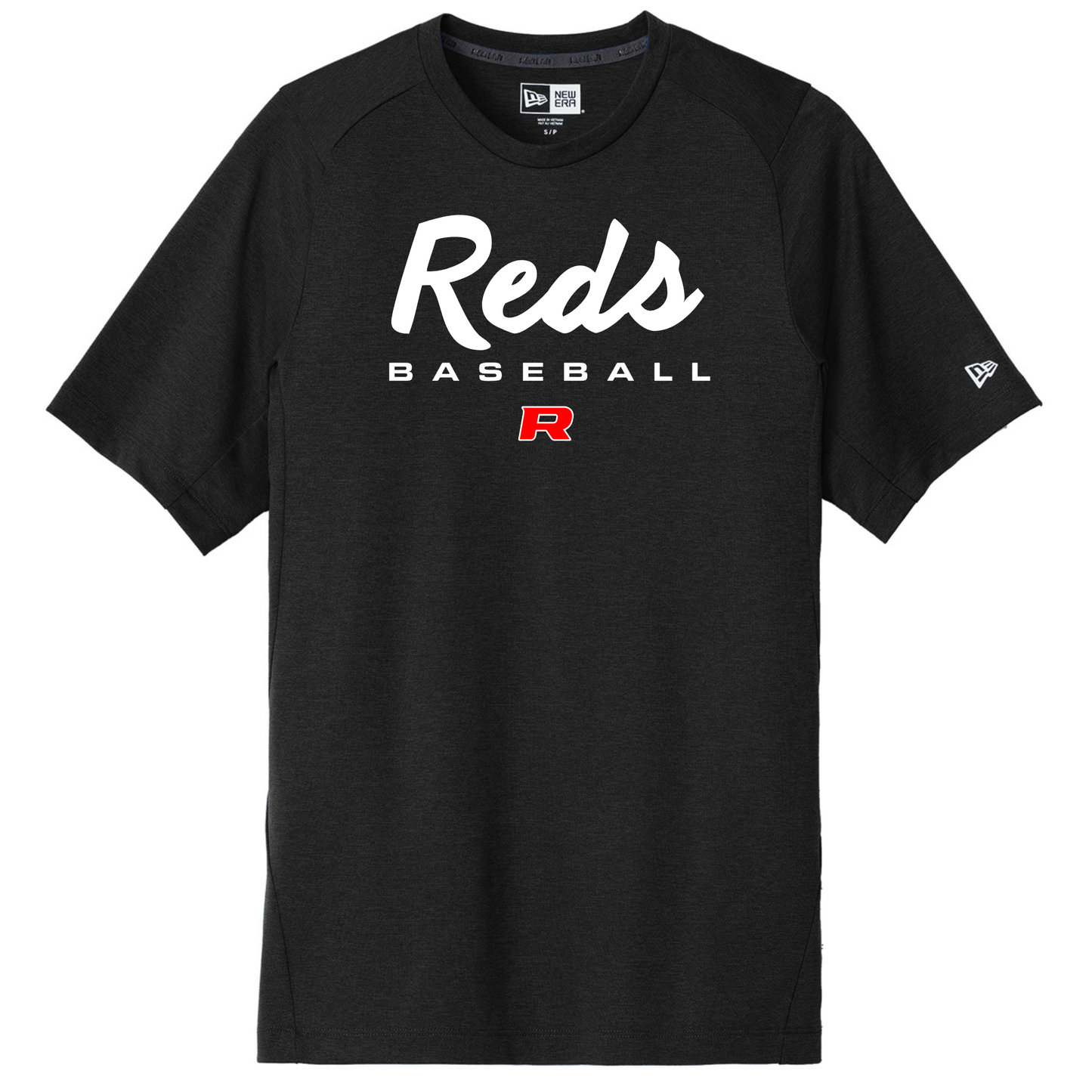 Reds Script New Era Performance Tee