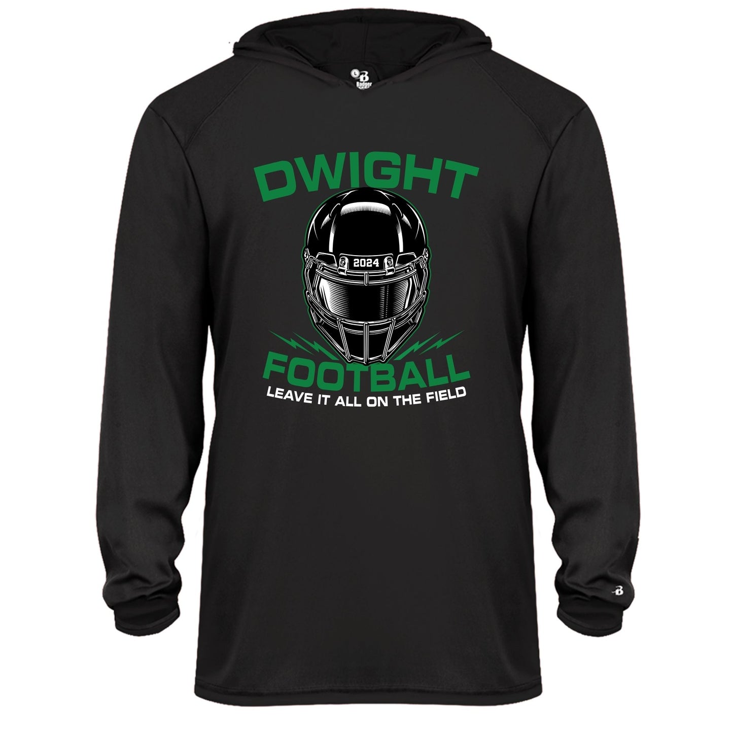 Dwight Football Long Sleeve Performance Hooded Tee