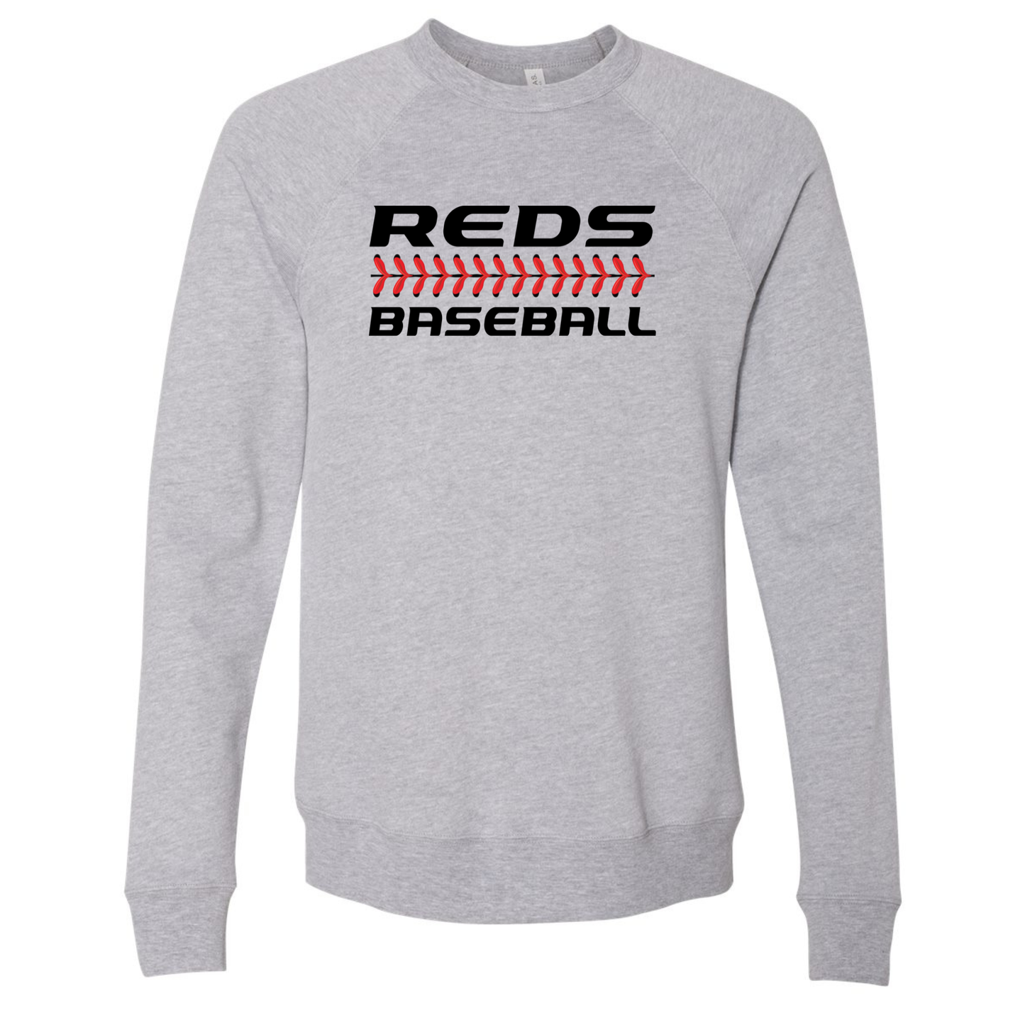 Reds Laces Bella+Canvas Raglan Crewneck Sweatshirt
