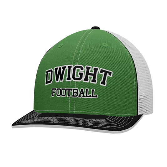 Dwight Football Fitted Mesh Trucker Hat - Green/Black/White