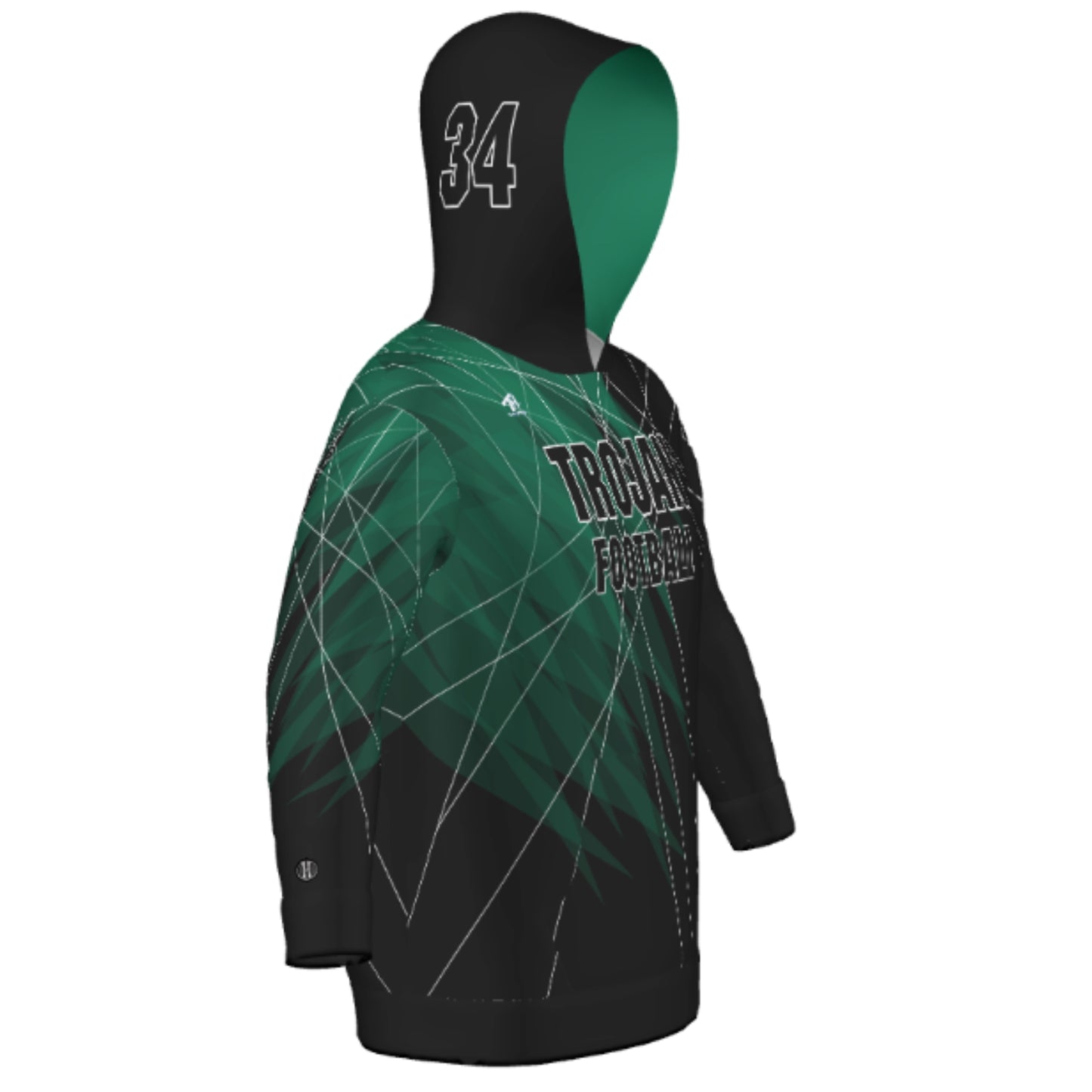 Dwight Football Sublimated Performance Poly Youth Hoodie - Splinter