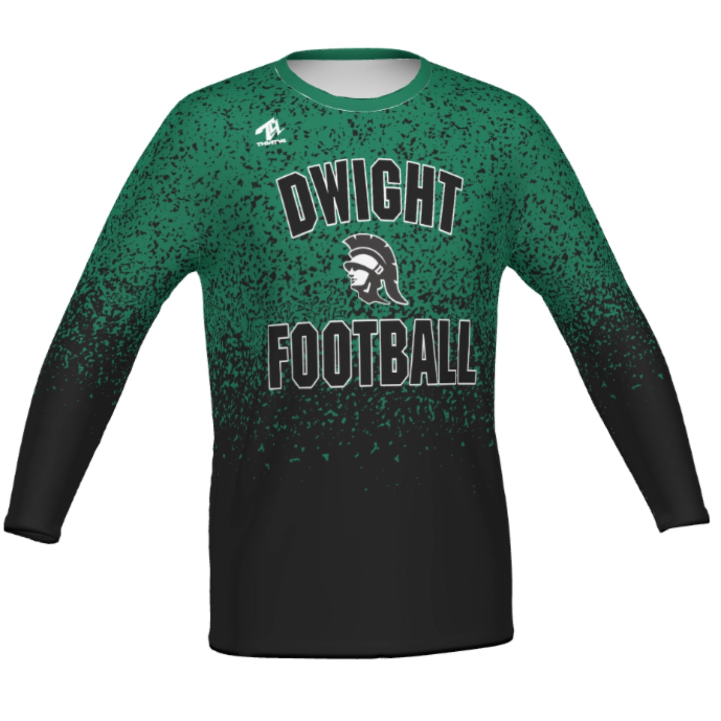 Dwight Football Sublimated "Cotton Feel" Poly Youth Long Sleeve - Speck