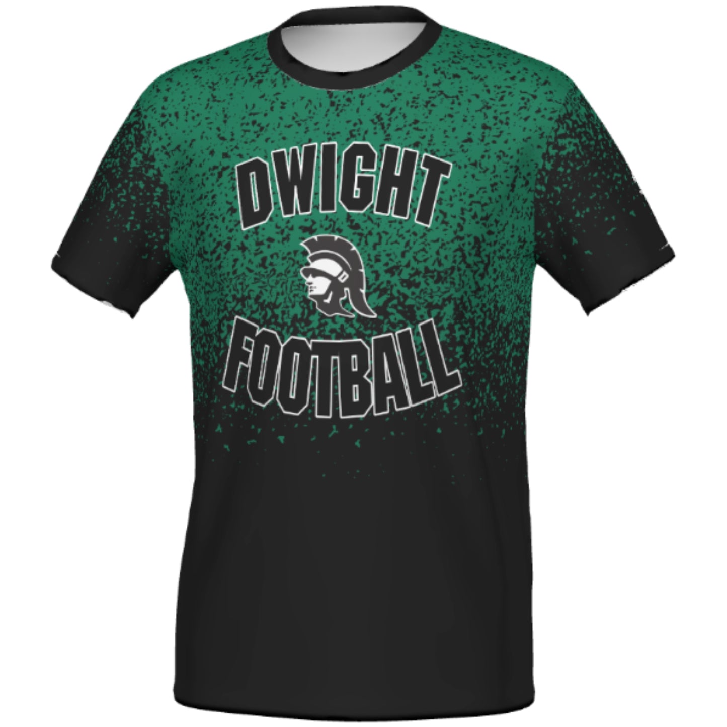 Dwight Football Sublimated "Cotton Feel" Poly Adult T-Shirt - Speck