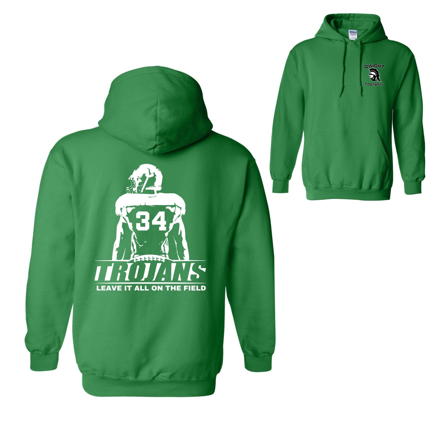 Customizable Trojan Football Gildan Youth Hoodie