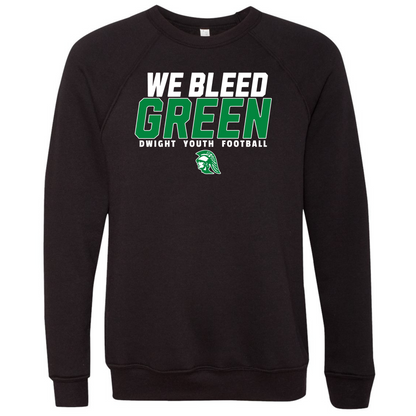 We Bleed Green Bella+Canvas Raglan Crewneck Sweatshirt
