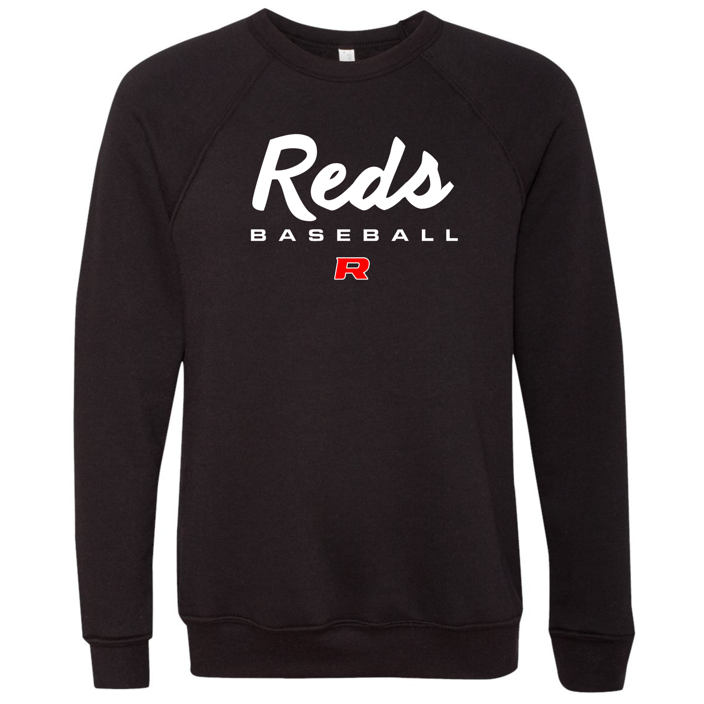 Reds Script Bella+Canvas Raglan Crewneck Sweatshirt