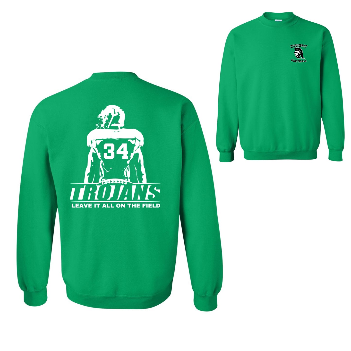 Customizable Trojan Football Gildan Crewneck Sweatshirt