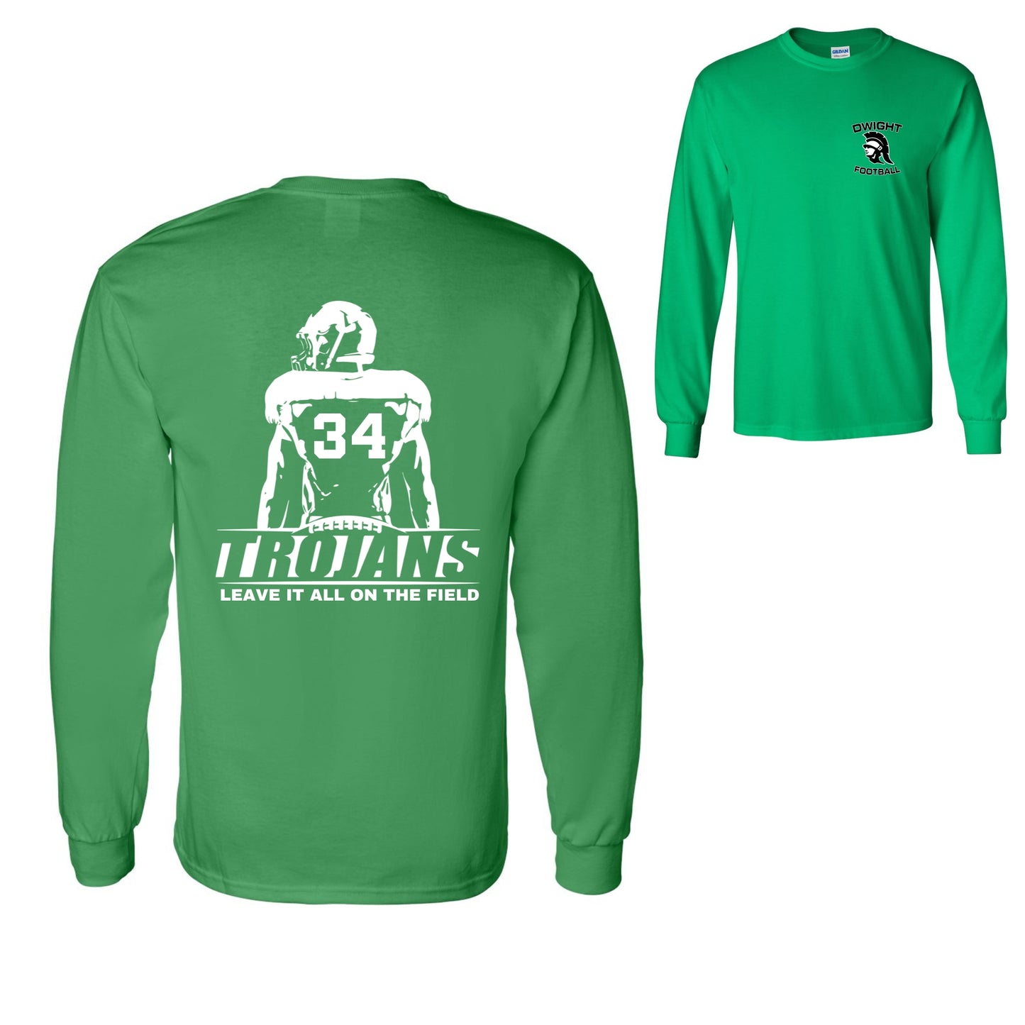 Customizable Trojan Football Gildan Long Sleeve Tee