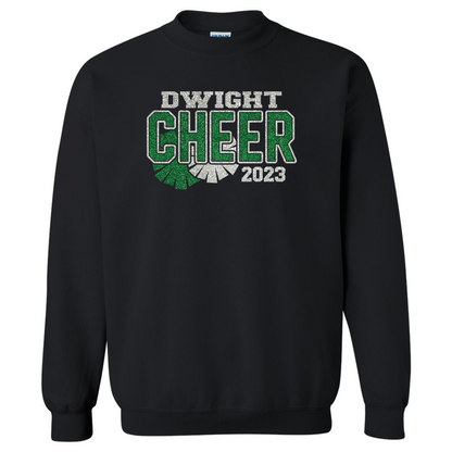 Dwight Cheer Glitter Print Gildan Youth Crewneck Sweatshirt