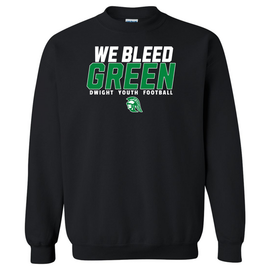 We Bleed Green Gildan Youth Crewneck Sweatshirt