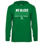 We Bleed Green Youth Performance Hooded Tee