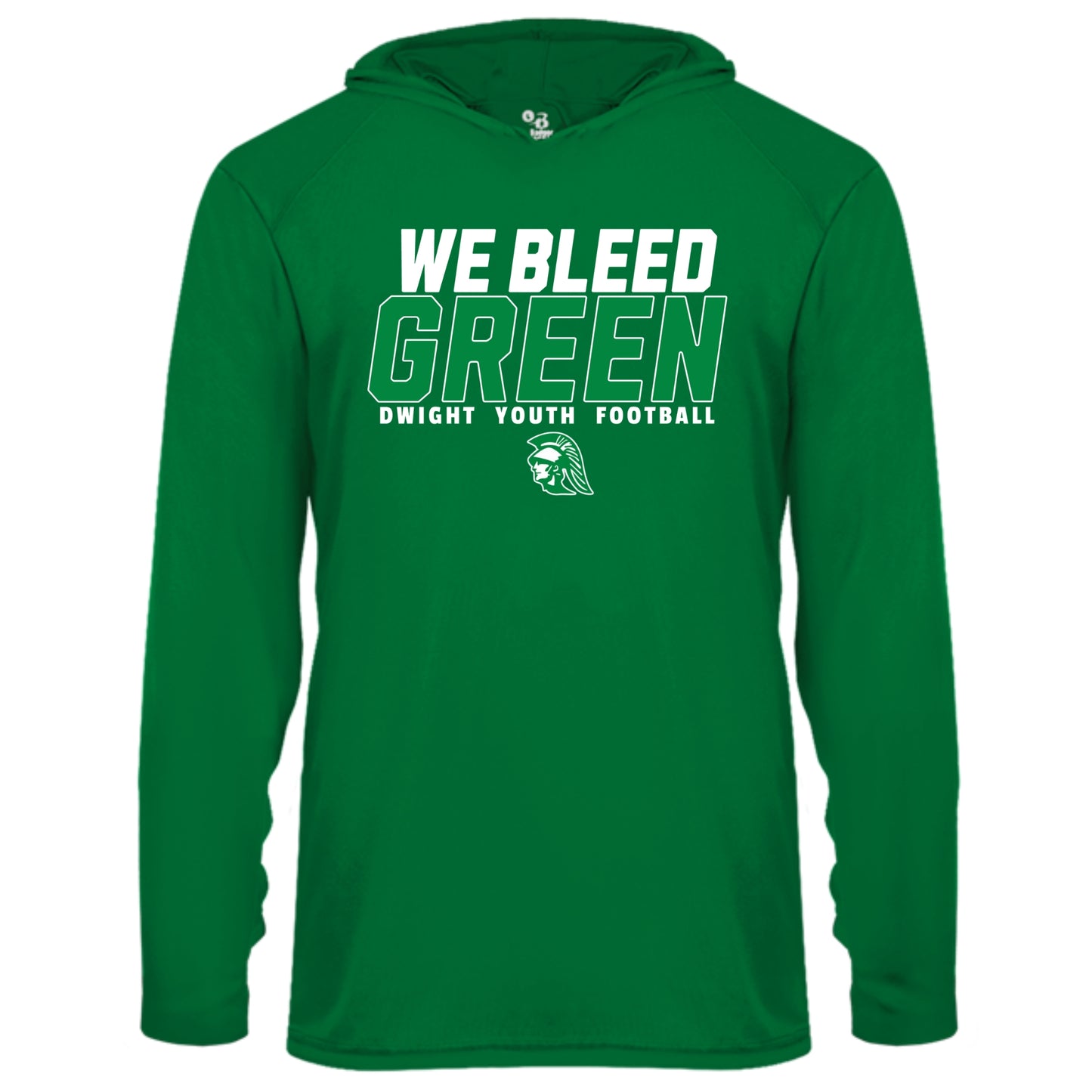 We Bleed Green Youth Performance Hooded Tee