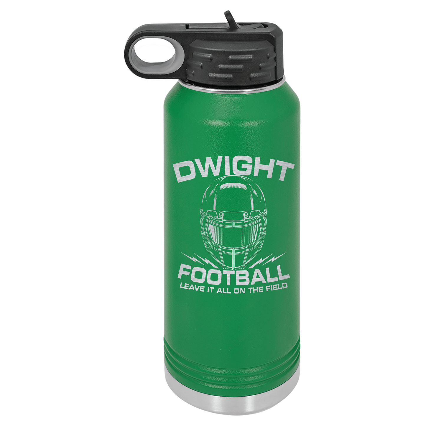 Dwight Football Engraved Water Bottle with Straw Lid - 32oz (Personalization Available)